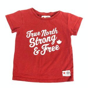 3/$25 True North Strong & Free Red Canadian T-Shirt - Size 2
